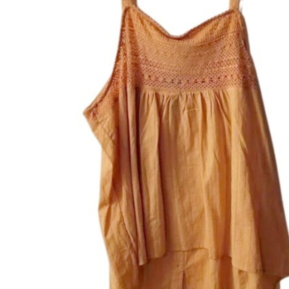 Torrid Womens Gauze Crochet Button Front Tank Top In Peach Bloom Plus 3X - Picture 6 of 6